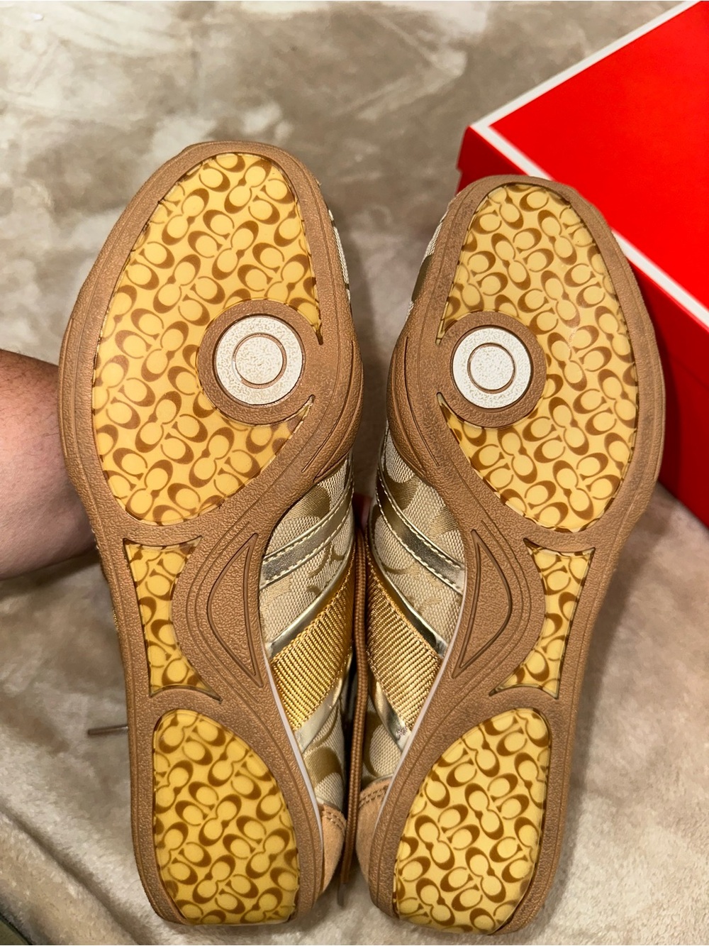 Coach Beige & Brown Signature Runner Sneakers - Women's - Picture 7 of 7